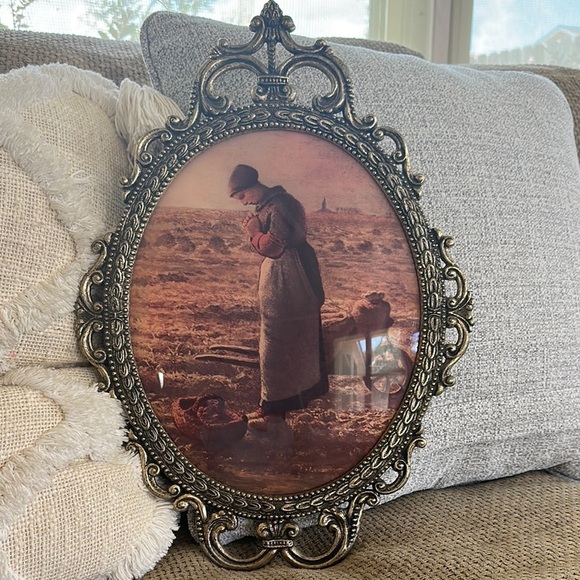 Vintage The Angelus" by Jean-François Millet Gold Framed Art Print - Picture 5 of 9